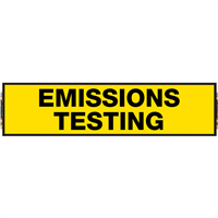 2' x 8' FullSpeed Automotive Yellow Emissions Testing Mesh Bay Banner (single-sided)