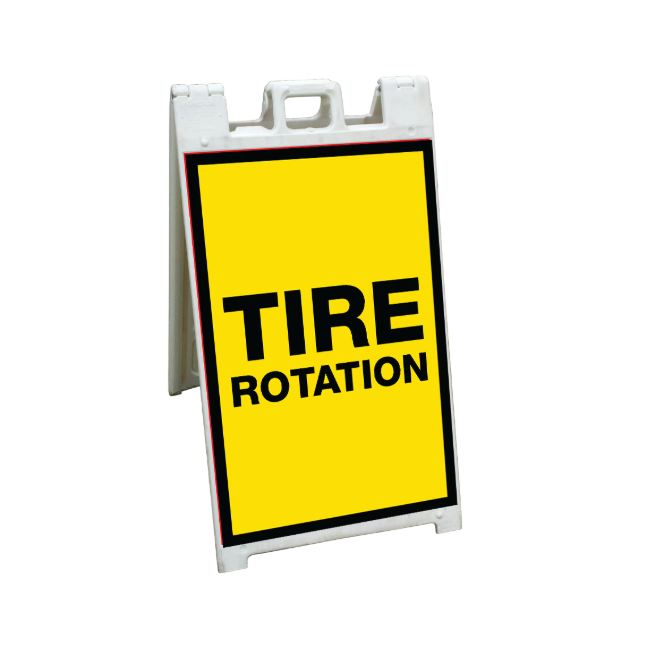 24" x 36" FullSpeed Yellow Tire Rotation Coroplast A-frame Insert Only