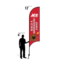 12' Ace Hardware Red Build a Birdhouse Event AdverSail Flag