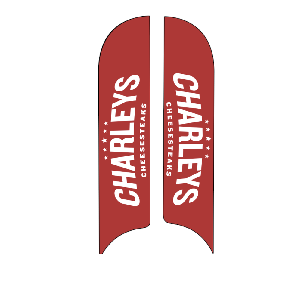 15' Charleys Philly Steaks Red Phillys Double Sided AdverSail Flag